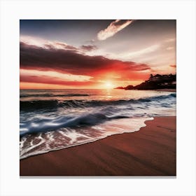 Sunset On The Beach 942 Canvas Print