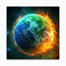 Earth On Fire 1 Canvas Print