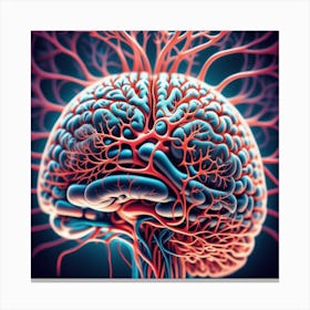Human Brain With Blood Vessels 24 Canvas Print