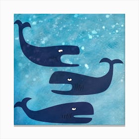 Whales In The Ocean Canvas Print