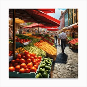 Fruit Market Canvas Print