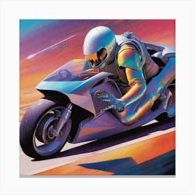 Futuristic Motorcycle Rider 1 Canvas Print