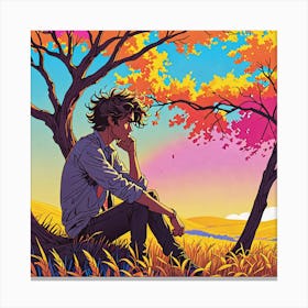 Boy In The Tree Canvas Print