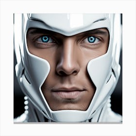 3d Photography, Model Shot, Man In Future Wearing Futuristic Suit, Beautiful Detailed Eyes, Professional Award Winning Portrait Photography, Zeiss 150mm F 2 Canvas Print