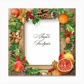 Calligraphy Style Script Rendering Of A Christmas Themed Message Set Within An Ornate Wooden Frame (1) Canvas Print