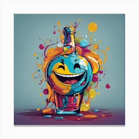 Smiley Face On A Bottle Canvas Print