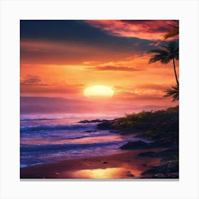 Sunset At The Beach 17 Canvas Print