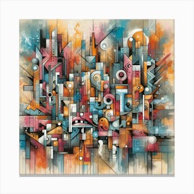 Abstract Cityscape Canvas Print