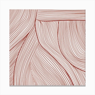 Line Art Abstract Square Canvas Print