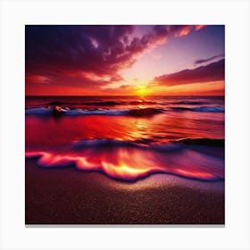 Sunset On The Beach 610 Canvas Print