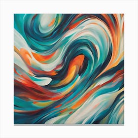 Fluid Momentum Abstract Symphony In Cool Hues Canvas Print