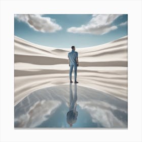Man Standing In A Desert Canvas Print