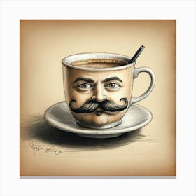 Coffee With A Mustache Canvas Print