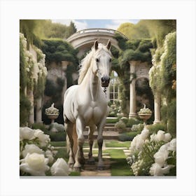 Horse In The Garden Canvas Print