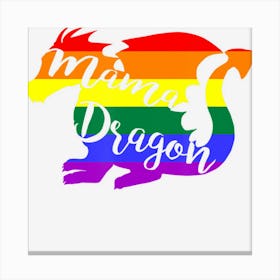 Mama Dragon Rainbow Colored Dragon Canvas Print