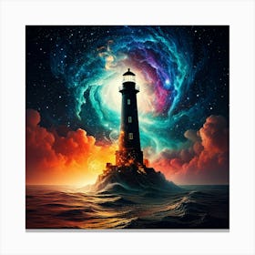 Firefly Black Lighthouses, Venus, Smoky Steam, Colorful Oceans, Galaxies, Nebulae, Digital Art, Smog (10) Canvas Print