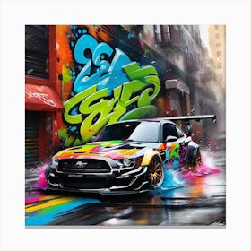 Graffiti Mustang Canvas Print