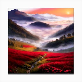 Sunset In The Valley Canvas Print