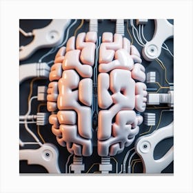 Brain On Circuit Board Canvas Print