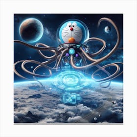 Alien Doraemon Canvas Print