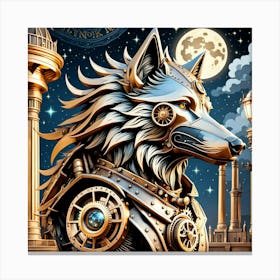 Steampunk Wolf 8 Canvas Print