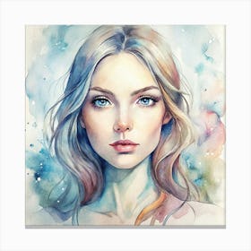 Watercolor Of A Girl Canvas Print