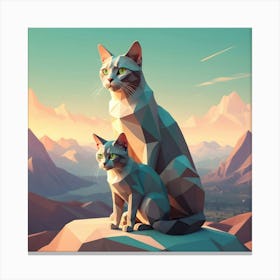 Cat And Kitten Canvas Print