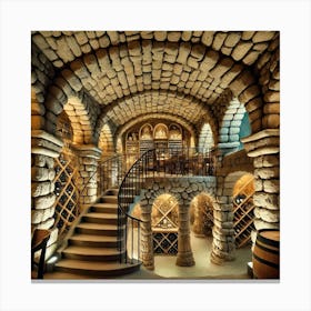 An Aquaduct Inspired Wine Cellar In A Unique Resta Canvas Print