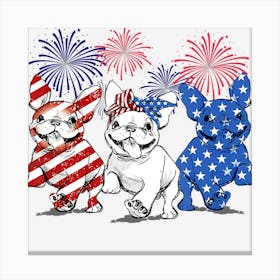 Hot Trend French Bulldog 4th Of July Firework American Canvas Print