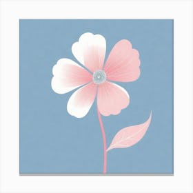 A White And Pink Flower In Minimalist Style Square Composition 248 Canvas Print