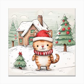 Christmas Cat 1 Canvas Print