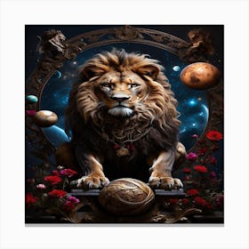 Leonardo Diffusion Xl A Lion Surrounded By Planets And Cosmos 0 (1) Canvas Print