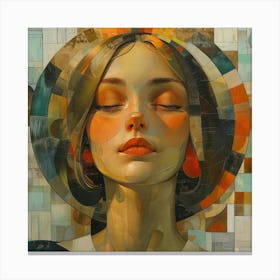 'A Woman With Eyes Closed' Canvas Print