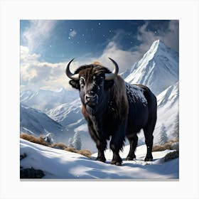 Yak In The Snow Canvas Print