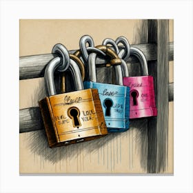 Padlocks Canvas Print