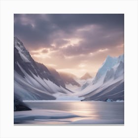Arctic Landscape soft expressions in the spirit of Bob Ross Canvas Print