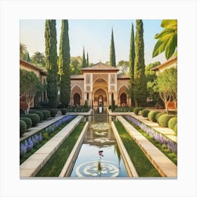 Gardens Of Alhambra 1 Spain Vintage Botanical A(3) Canvas Print