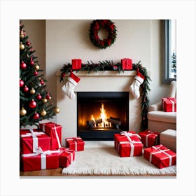 Christmas In The Living Room 9 Canvas Print