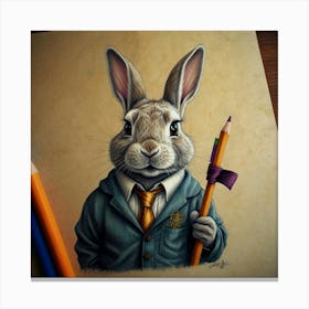 Rabbit In A Suit 6 Canvas Print