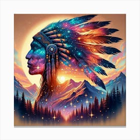 Native American, Tribe Art, Warrior Art, Heritage Collection 3 Canvas Print