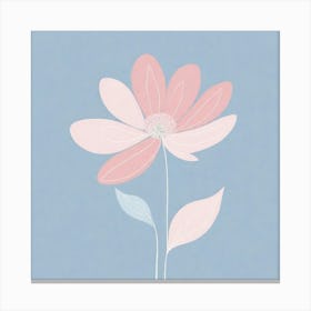 A White And Pink Flower In Minimalist Style Square Composition 575 Canvas Print