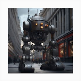 Robot In The City 81 Canvas Print