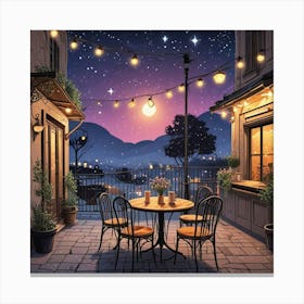 Cafe Terrace At Night (16) Canvas Print