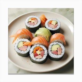 Sushi On A Plate Canvas Print