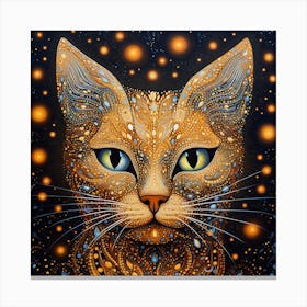 Cat With Stars Canvas Print
