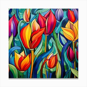 Colorful Tulips Canvas Print