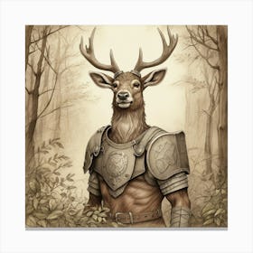 Deer In Armor 2 Canvas Print