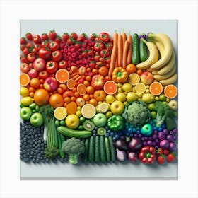 Rainbow Fruits And Vegetables 1 Canvas Print