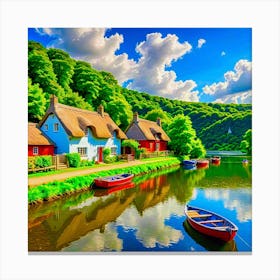 Cottages By The Water 1 Canvas Print