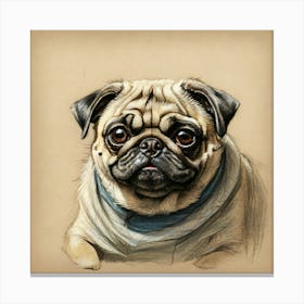 Pug Dog Portrait Canvas Print